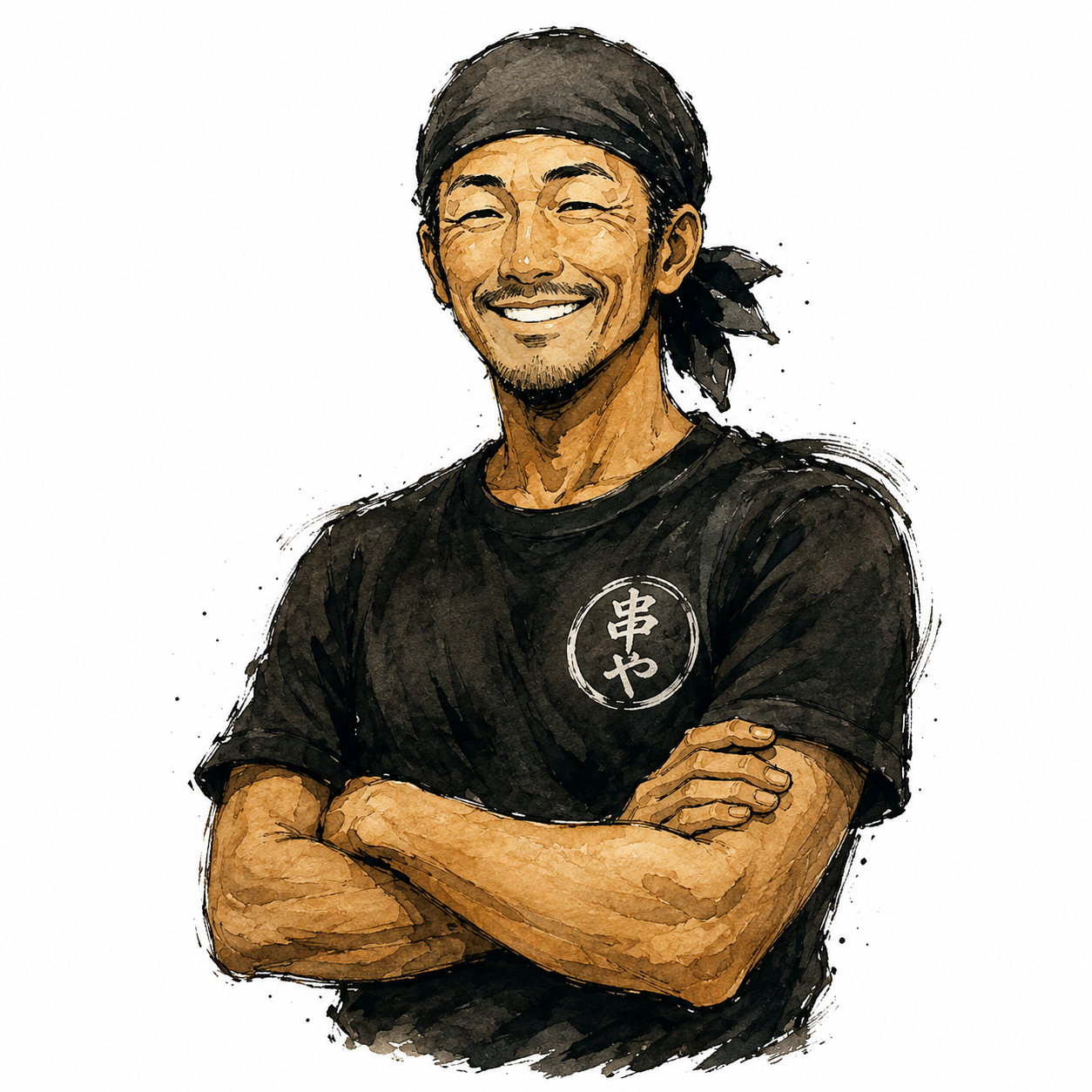 串やの大将 イラスト